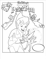 A coloring page of peter pan